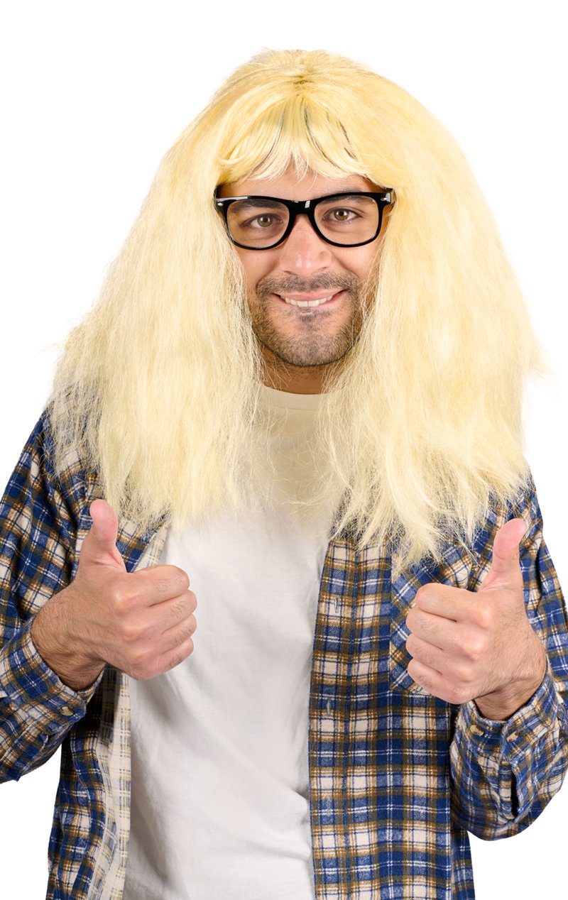 Adult Nerd Blonde Wig Glasses joke