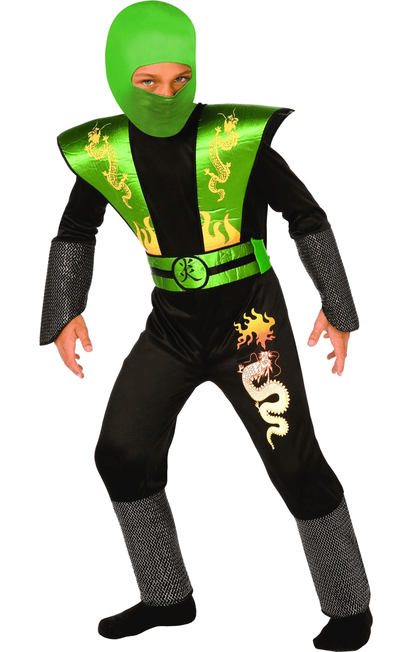 Kids Green Ninja Warrior Costume Joke