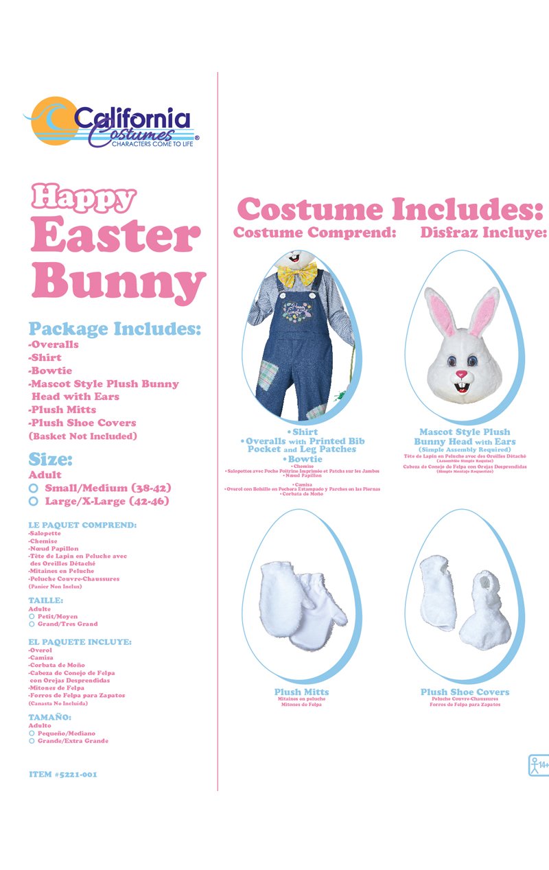 Adult Happy Easter Bunny Costume - Joke.co.uk