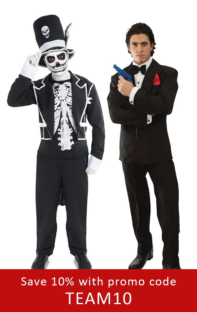 Baron Samedi & James Bond Couples Costume - Joke.co.uk