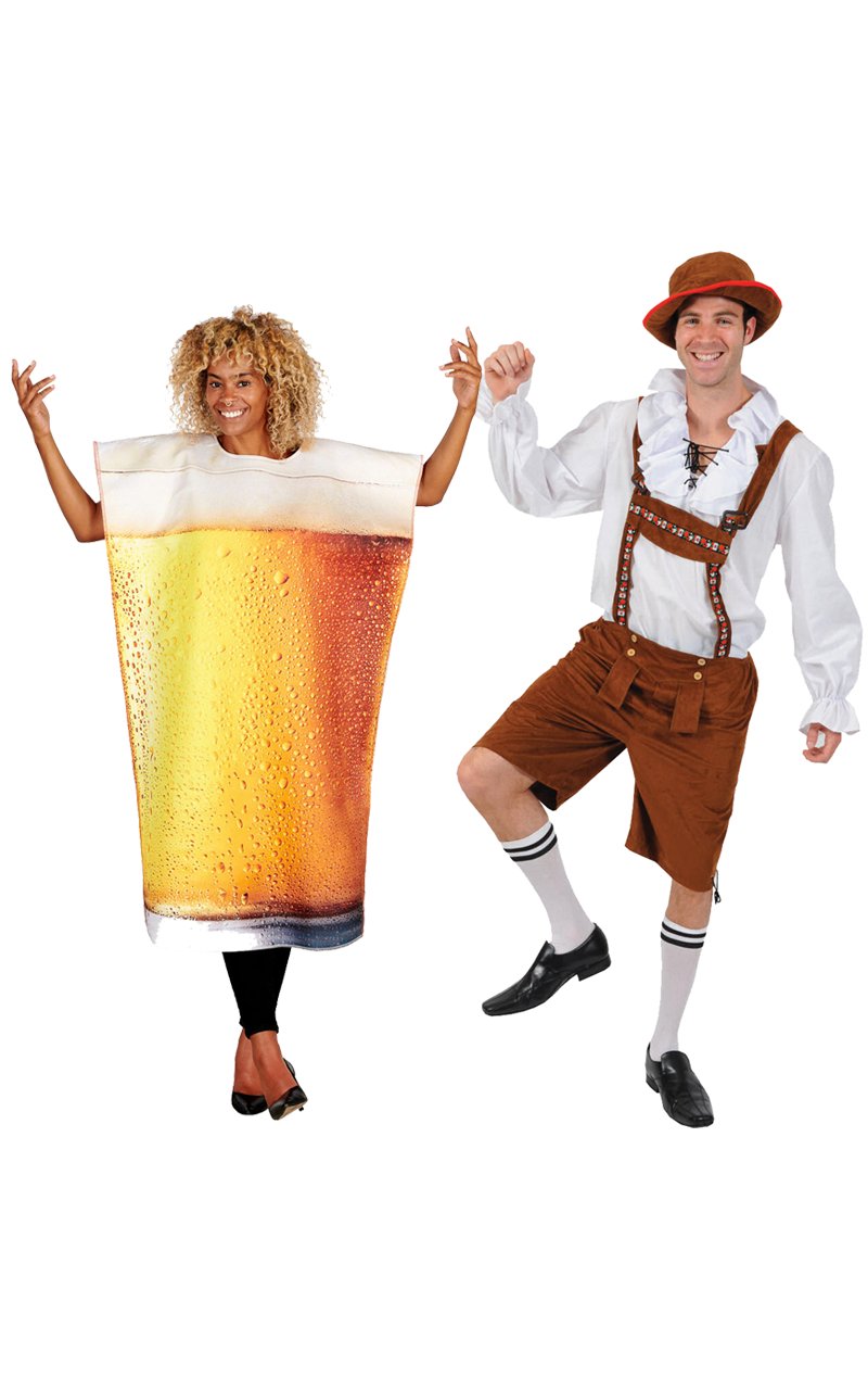 Beer & Bavarian Man Couples Costume - Joke.co.uk
