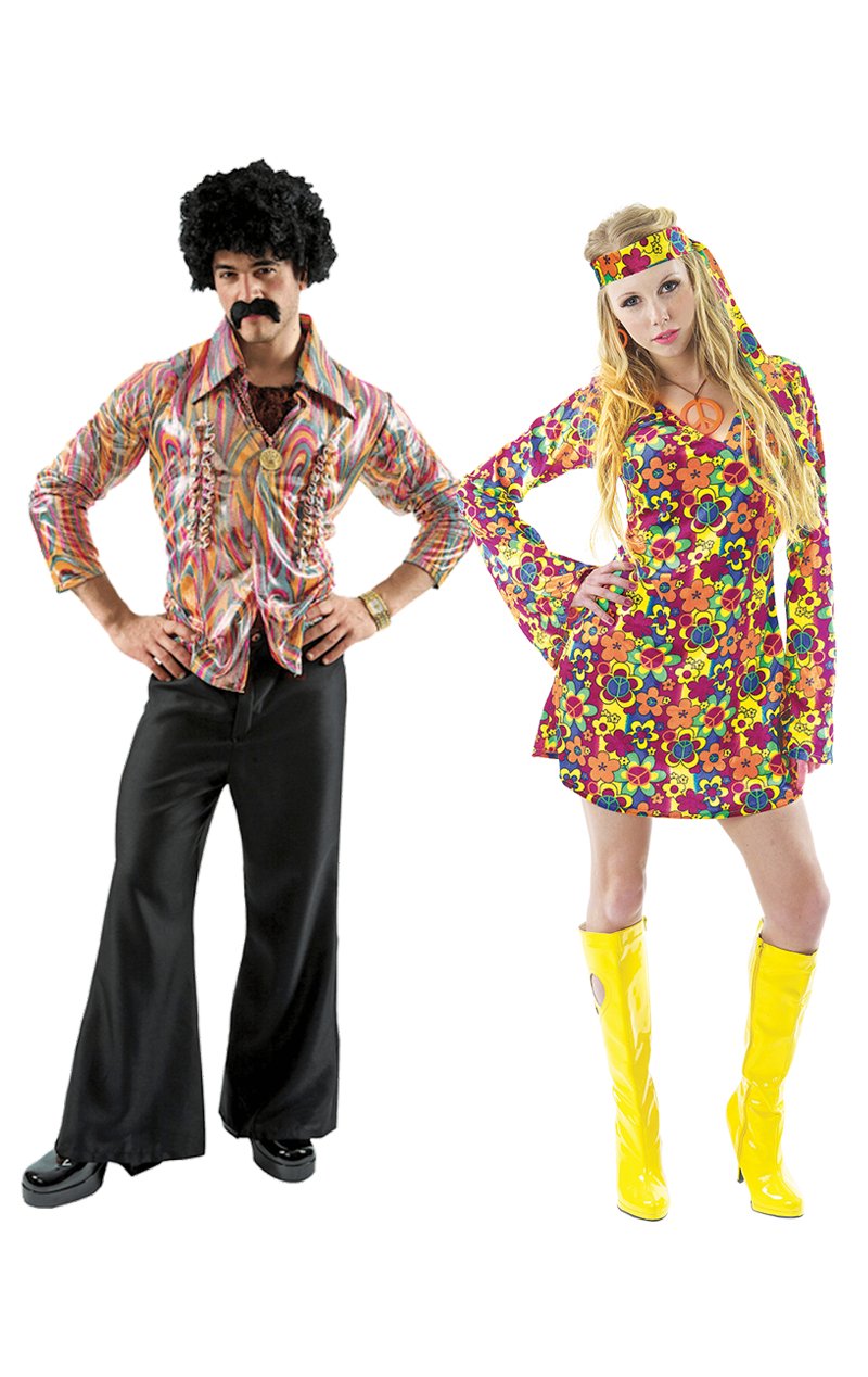 Disco Dancer & Flower Power Couples Costume - Joke.co.uk
