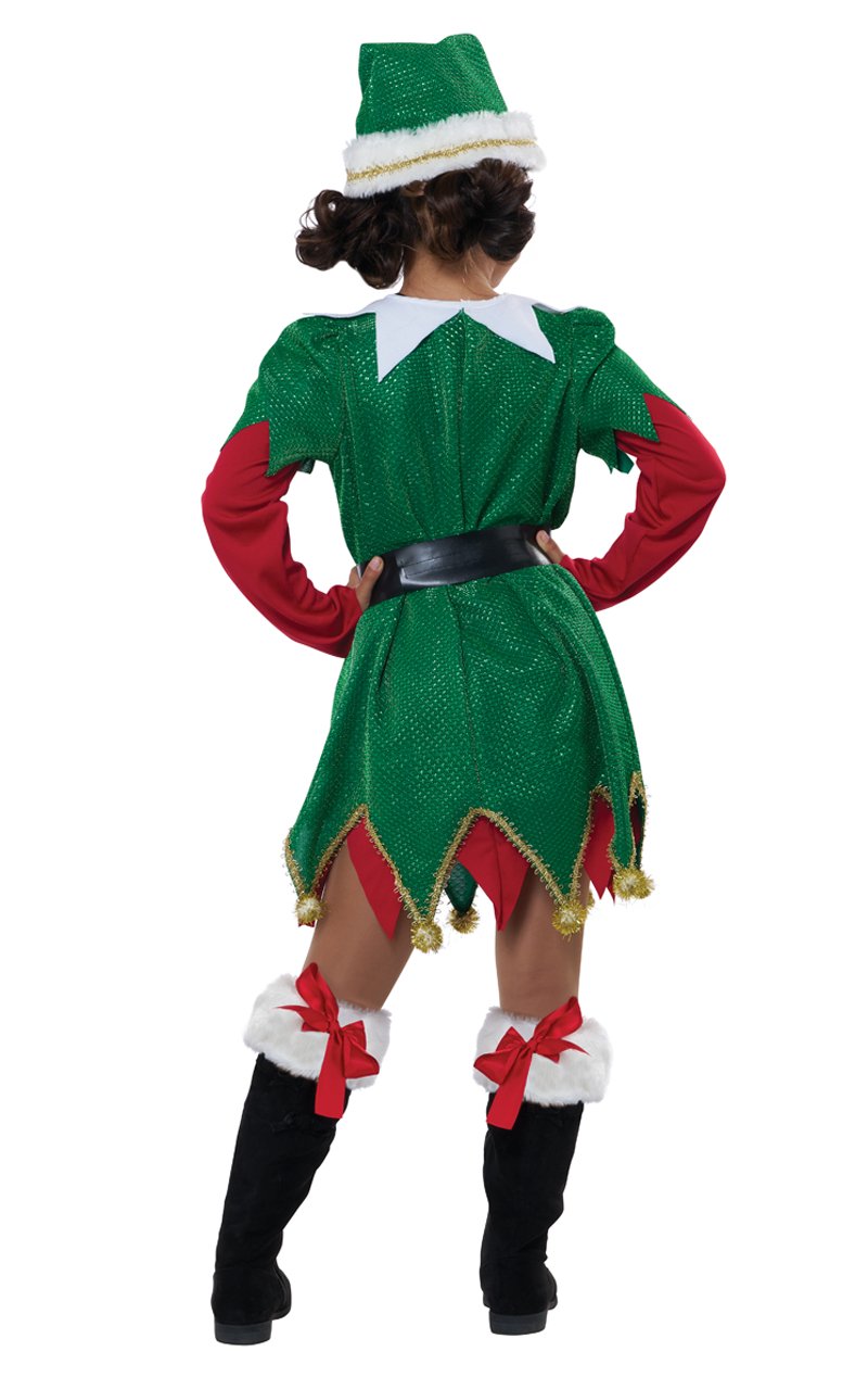 Girls Cute Christmas Elf Costume - Joke.co.uk