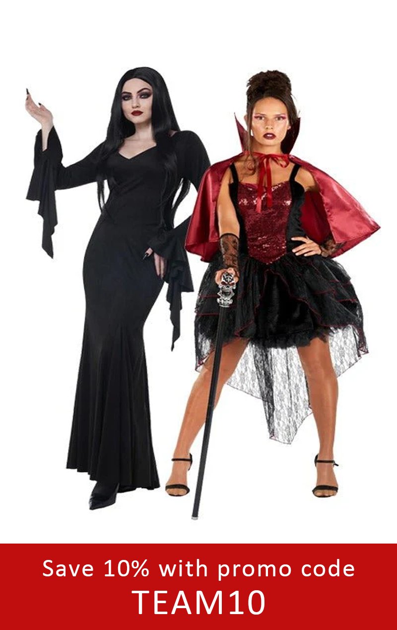 Macabre Mistress & Sexy Vampire Couples Costume - Joke.co.uk