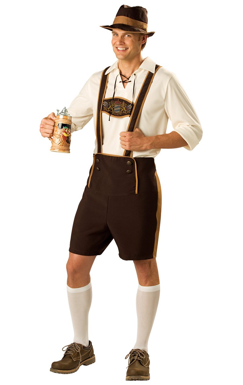 Mens Bavarian Lederhosen Oktoberfest Costume - Joke.co.uk