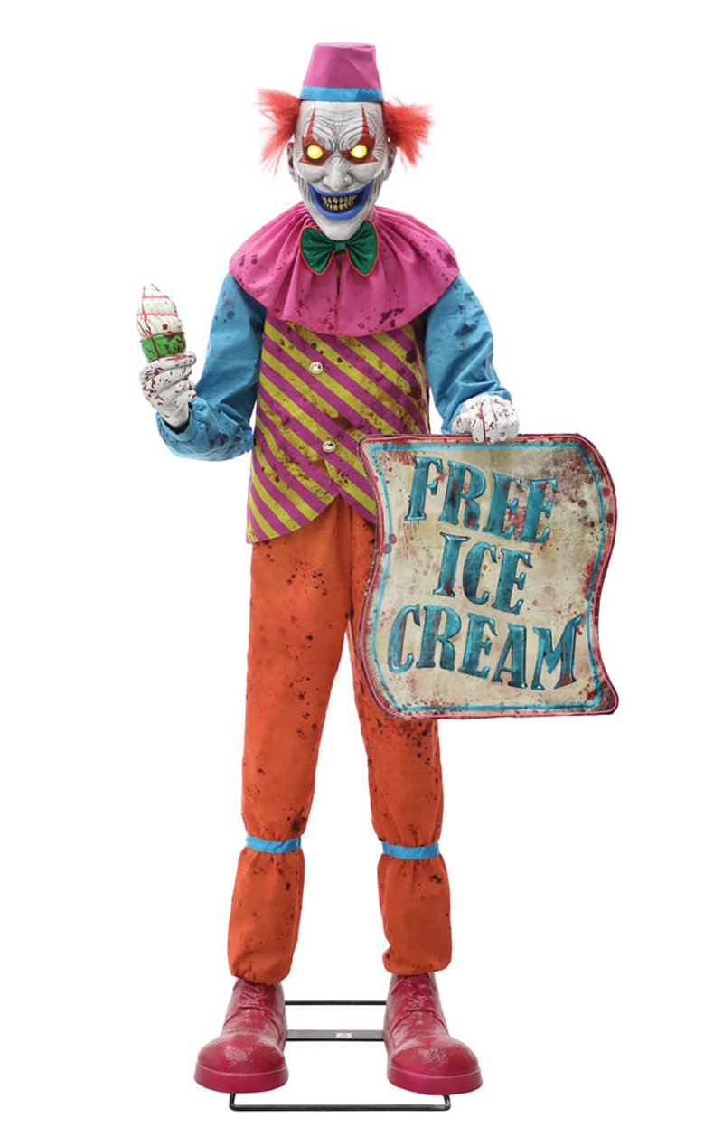 Neon Ice Cream Clown Animated Halloween Decoration - Joke.co.uk