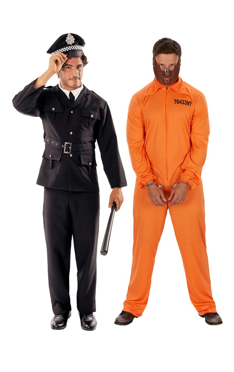 Police & Convict Couples Costume - Joke.co.uk