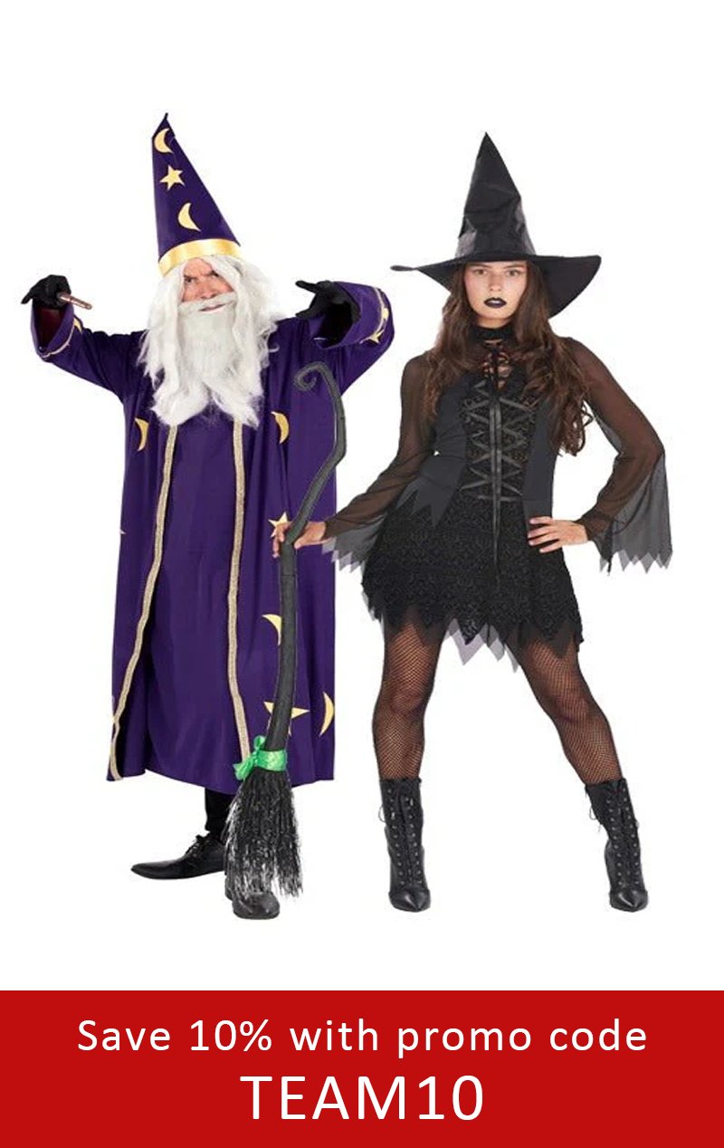 Sorceress of Darkness & Wizard Couples Costume - Joke.co.uk