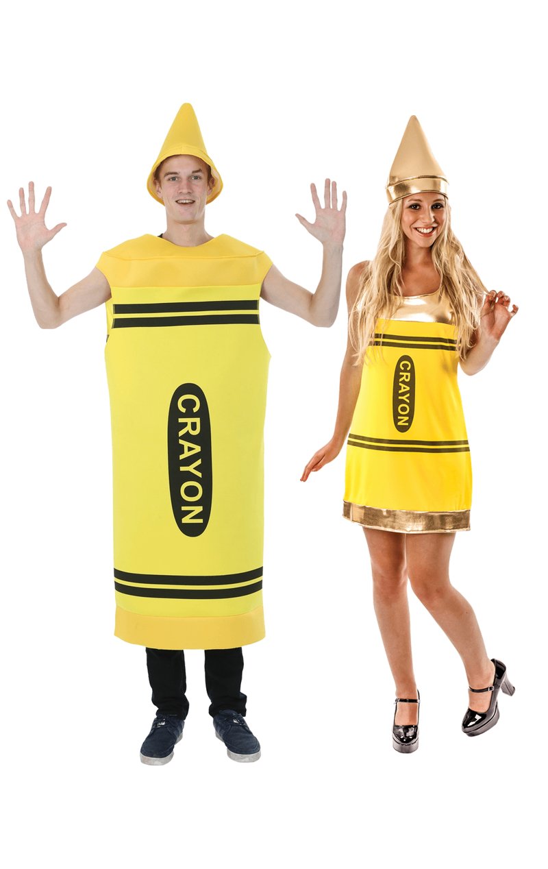 Yellow Crayons Couples Costume - Joke.co.uk