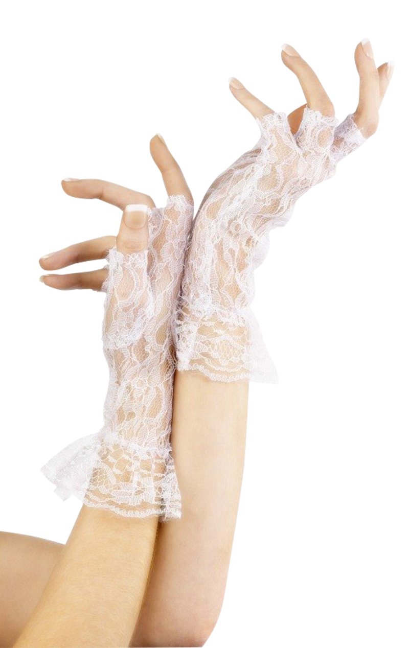 Short Lace Fingerless Gloves